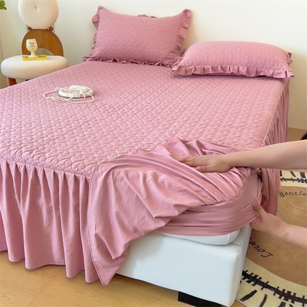 91家纺网 家纺一手货源 找家纺 （总）屹成家纺 2024新款水洗棉床笠款床裙花语系列