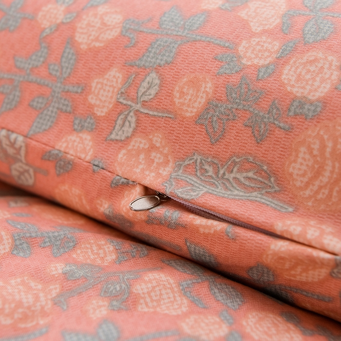 91家纺网 家纺一手货源 找家纺 富威堡家纺 2025新款双层纱棉花床垫 桃花朵朵