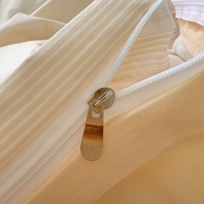 91家纺网 家纺一手货源 找家纺 卡迪熊家纺 2024新款亲肤水洗m学生四件套 奶黄+杏色