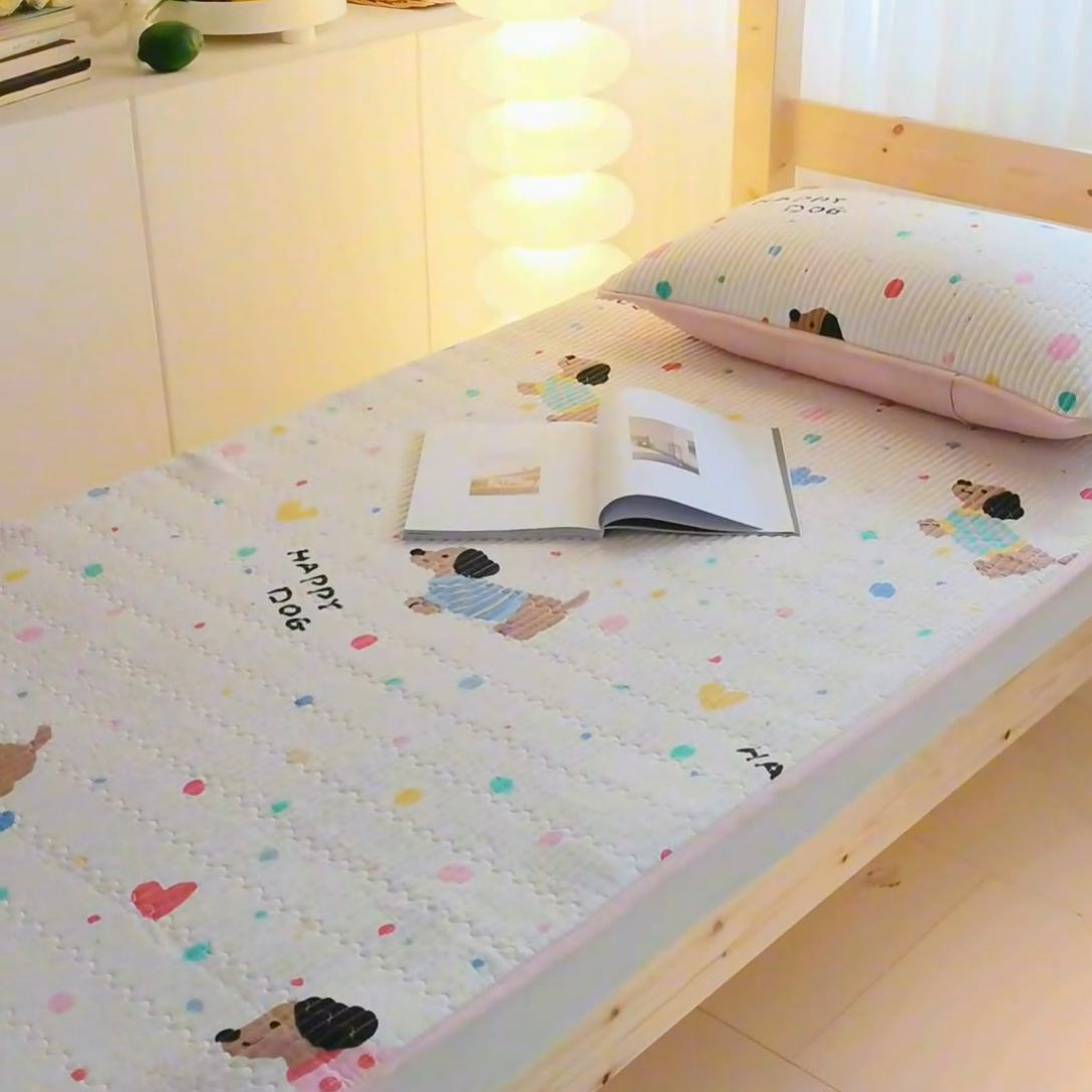 91家纺网 家纺一手货源 找家纺 X猫先生  2024新款小清新印花全棉床盖学生床盖套件-跑量款 1甜心汪星人