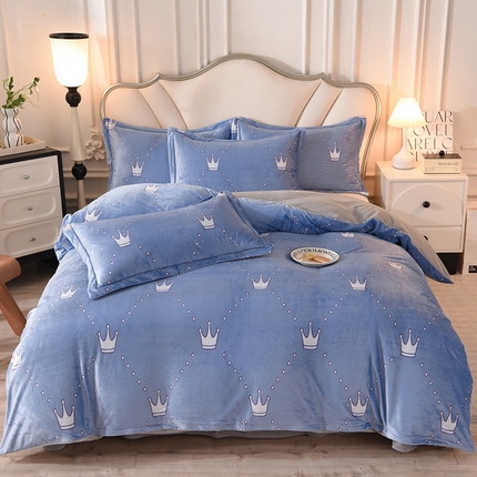 91家纺网 家纺一手货源 找家纺 （总）磨毛世家家纺 2025高克重防静电水晶绒雕花绒四件套宝宝绒