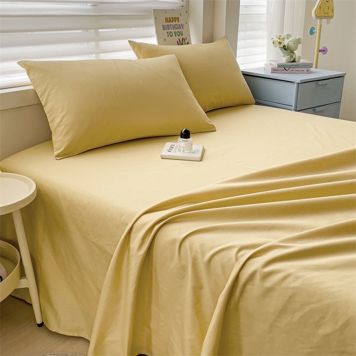 91家纺网 家纺一手货源 找家纺 名兮家居 2024新款全棉纯色枕套 软木黄