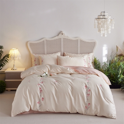 91家纺网 家纺一手货源 找家纺 （总）鼎飞家纺 2024新款全棉新疆长绒棉四件套-花知韵