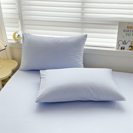 名兮家居 2024新款全棉纯色枕套 海风蓝