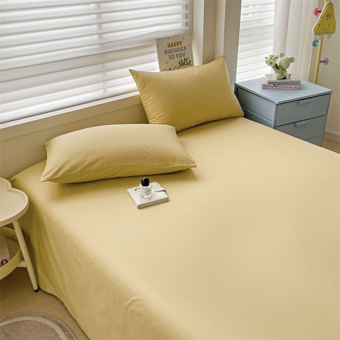 91家纺网 家纺一手货源 找家纺 名兮家居 2024新款全棉纯色枕套 软木黄