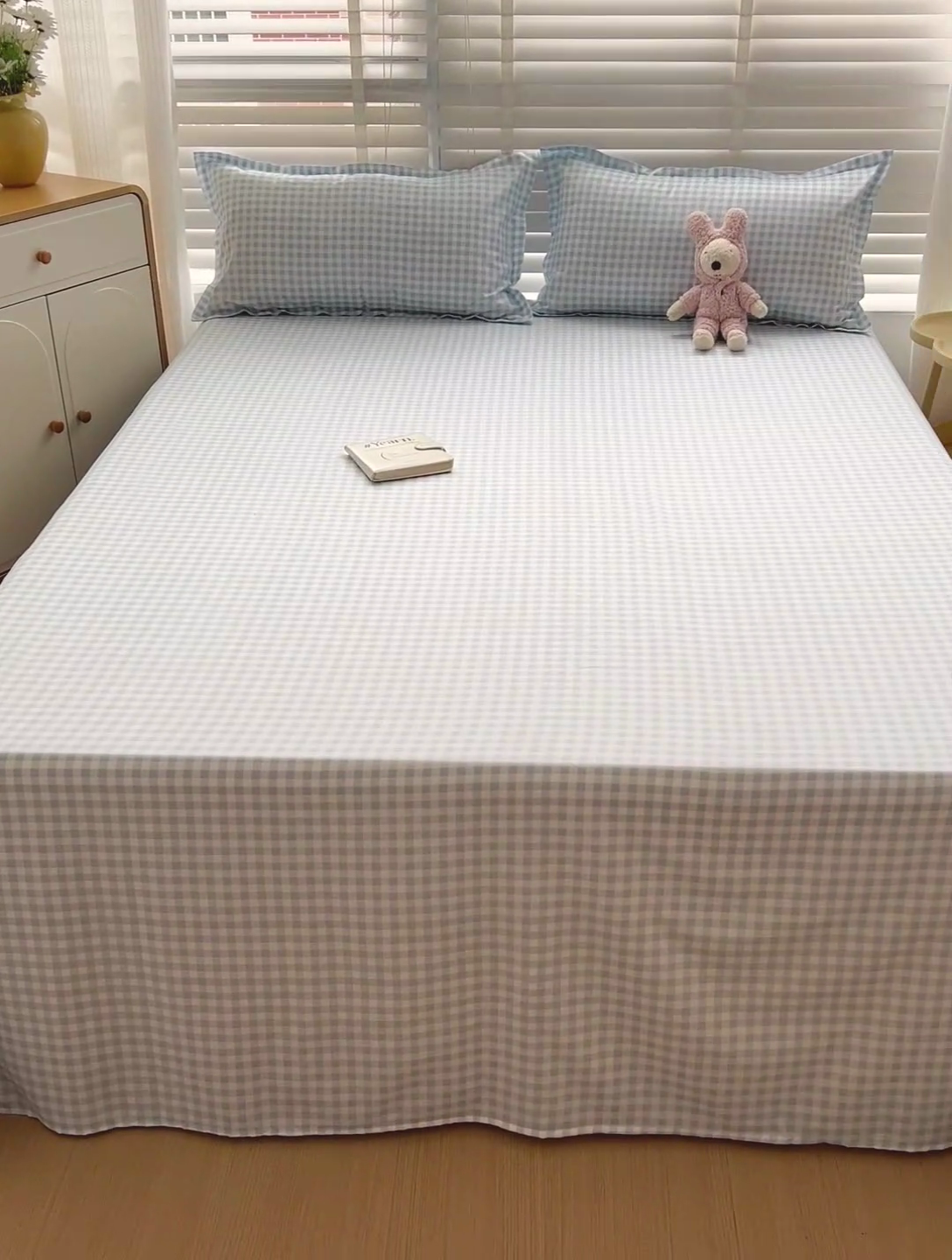 91家纺网 家纺一手货源 找家纺 楠沐家纺  2025新款印花亲肤芦荟棉水洗棉床单系列-床单(第二批) 心动蓝