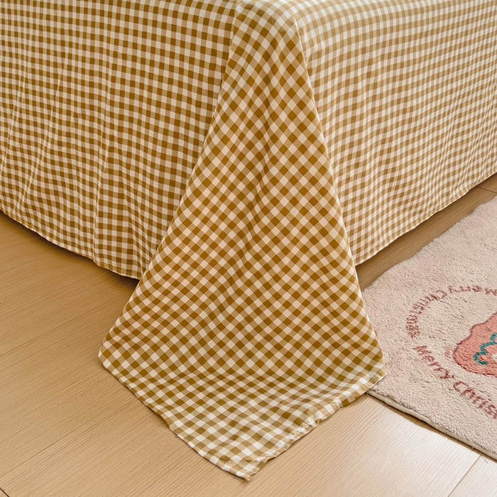 91家纺网 家纺一手货源 找家纺 楠沐家纺  2025新款印花亲肤芦荟棉水洗棉床单系列-床单(第二批) 心动咖