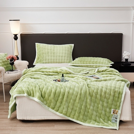 91家纺网 家纺一手货源 找家纺 （总）悦织湾家纺 2025新款仿兔毛绒托斯仿兔毛绒毛毯纯色印花牛奶绒休闲盖毯午睡小毯子