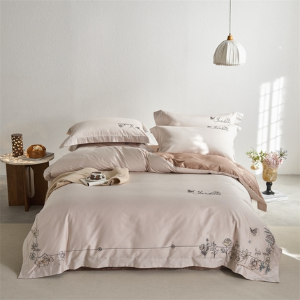 91家纺网 家纺一手货源 找家纺 （总）鼎飞家纺 2024新款全棉新疆长绒棉四件套-蝶恋