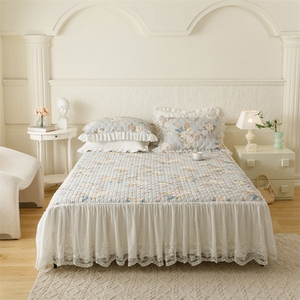 91家纺网 家纺一手货源 找家纺 菊上家纺 2024秋冬新款复古法式风皇冠蕾丝单床裙 索菲娅