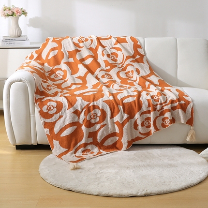 91家纺网 家纺一手货源 找家纺 （总）坦客毯业 2025新款菊花瓣针织毯（外贸跨境电商）