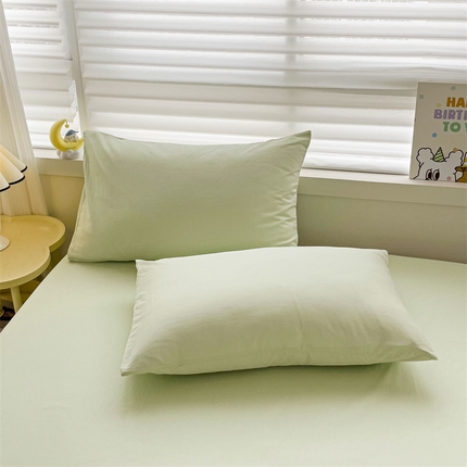 名兮家居 2024新款全棉纯色枕套 发芽绿