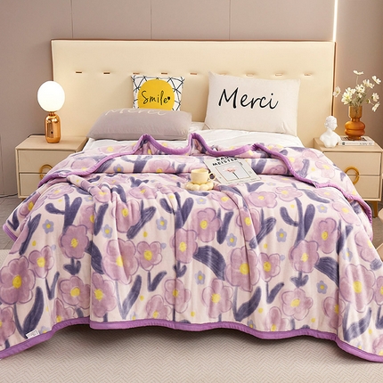 91家纺网 家纺一手货源 找家纺 （总）悦织湾家纺 2025新款仿兔毛绒托斯仿兔毛绒毛毯纯色印花牛奶绒休闲盖毯午睡小毯子