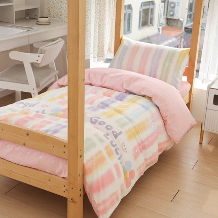 91家纺网 家纺一手货源 找家纺 2024新款全棉三件套纯棉学生宿舍上下铺六件套（第一批） 幸运七彩