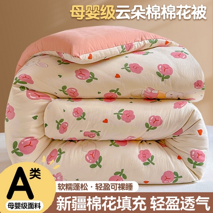 梵蒂莎 2025秋冬新品云朵棉新疆棉花被冬被棉被被芯被子春秋被 碧叶粉黛秋冬被系列