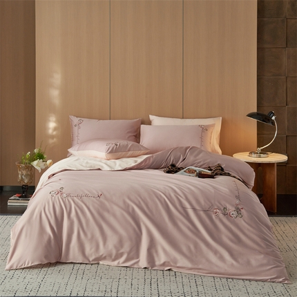 91家纺网 家纺一手货源 找家纺 （总）鼎飞家纺 2024新款全棉新疆长绒棉刺绣四件套-自由玫瑰