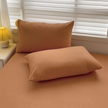 名兮家居 2024新款全棉纯色枕套 爱玛橙