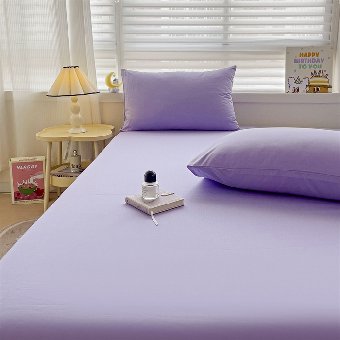 91家纺网 家纺一手货源 找家纺 名兮家居 2024新款全棉纯色枕套 风铃紫