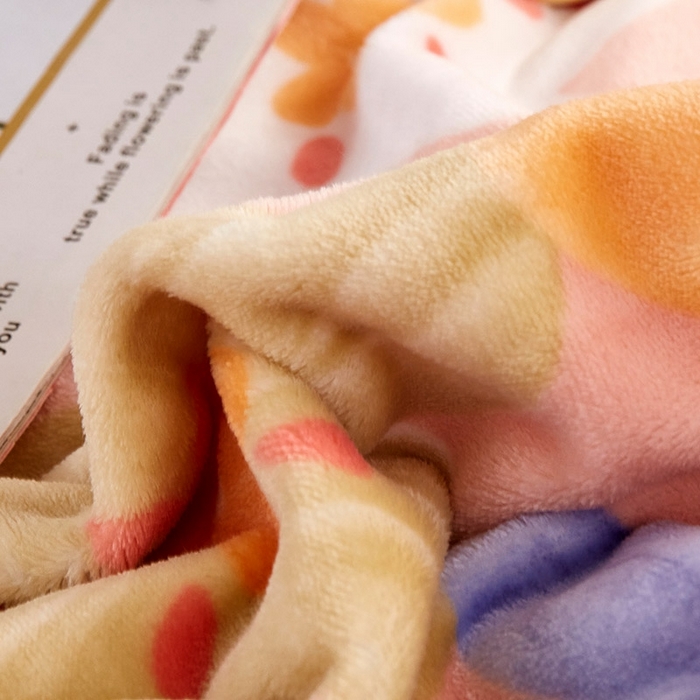 91家纺网 家纺一手货源 找家纺 悦织湾家纺 2025新款加厚云貂绒双面毛毯盖毯 缤纷花朵-粉