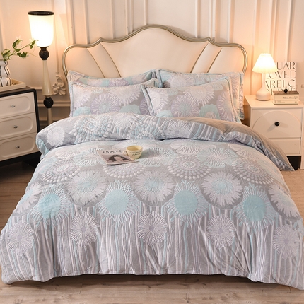 91家纺网 家纺一手货源 找家纺 （总）磨毛世家家纺 2025高克重防静电水晶绒雕花绒四件套宝宝绒