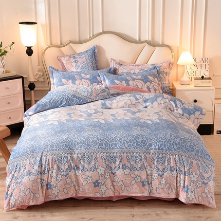 91家纺网 家纺一手货源 找家纺 （总）磨毛世家家纺 2025高克重防静电水晶绒雕花绒四件套宝宝绒