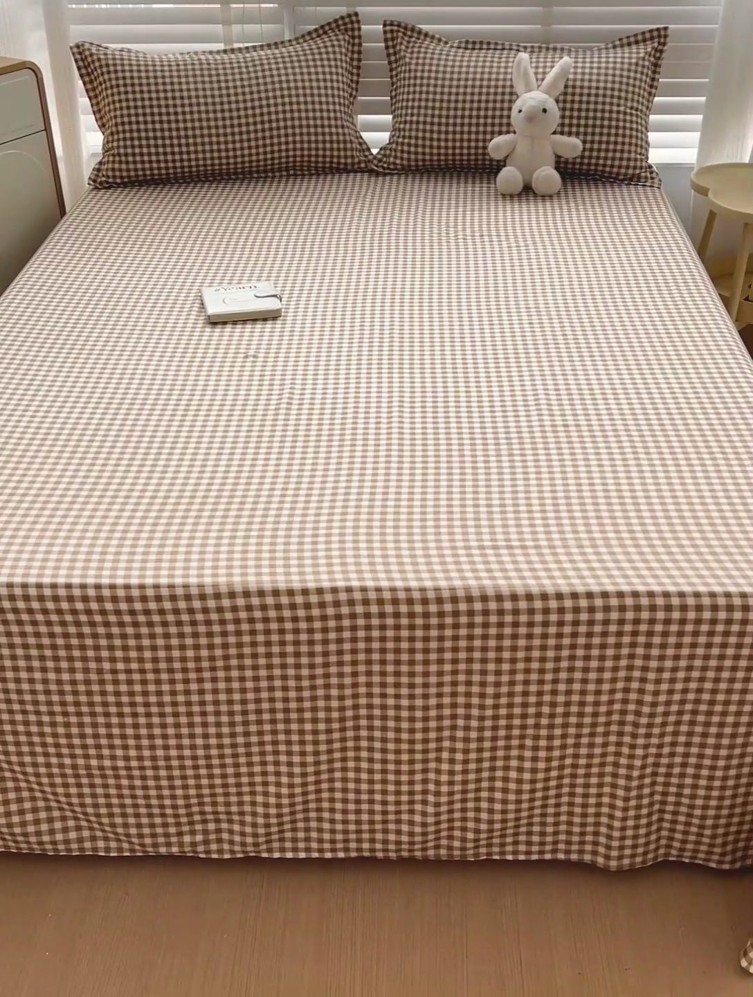 91家纺网 家纺一手货源 找家纺 楠沐家纺  2025新款印花亲肤芦荟棉水洗棉床单系列-床单(第二批) 心动咖