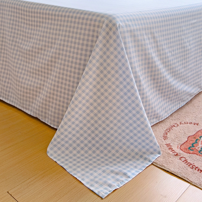 91家纺网 家纺一手货源 找家纺 楠沐家纺  2025新款印花亲肤芦荟棉水洗棉床单系列-床单(第二批) 心动蓝