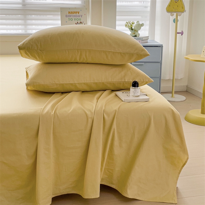 91家纺网 家纺一手货源 找家纺 名兮家居 2024新款全棉纯色枕套 软木黄