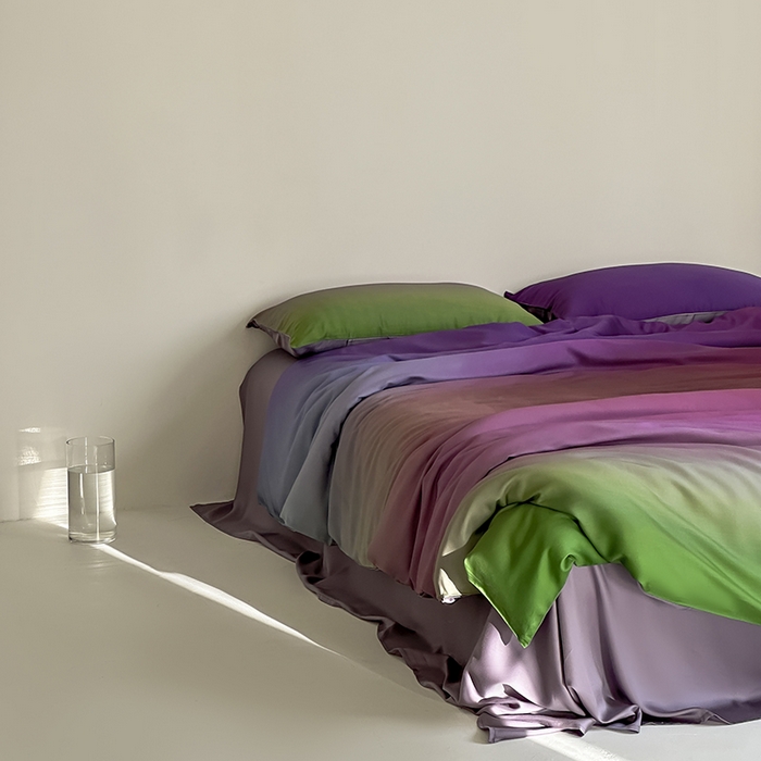 91家纺网 家纺一手货源 找家纺 2024新款60支兰精天丝数码印花四件套 镜花水月