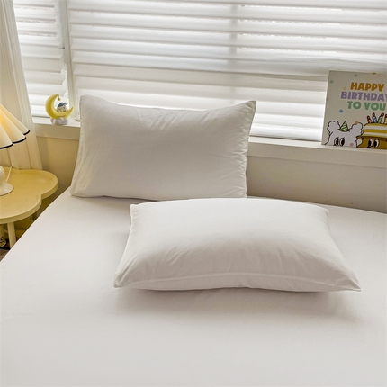 名兮家居 2024新款全棉纯色枕套 本白