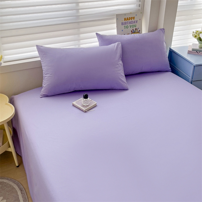 91家纺网 家纺一手货源 找家纺 名兮家居 2024新款全棉纯色枕套 风铃紫