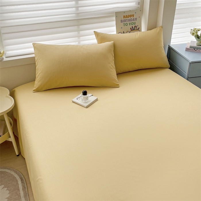 91家纺网 家纺一手货源 找家纺 名兮家居 2024新款全棉纯色枕套 软木黄