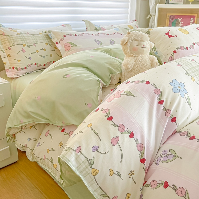 91家纺网 家纺一手货源 找家纺 楠沐家纺 （套件）2025新款亲肤芦荟棉美棉磨毛印花四件套(第二批) 秘境花园