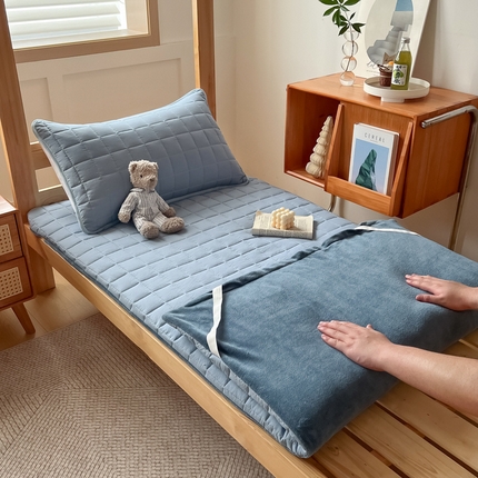 萌飞 2024新款可拆洗棉花床垫双面可用 宾利蓝