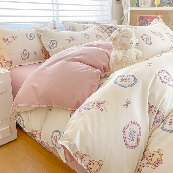 91家纺网 家纺一手货源 找家纺 楠沐家纺 2025年新款亲肤水洗棉芦荟棉磨毛单被套（第二批） 心动兔