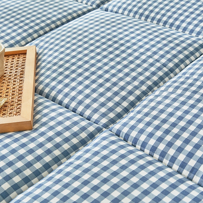 91家纺网 家纺一手货源 找家纺 梵希良品家纺 2024新款新疆棉花床垫席梦思榻榻米软垫家用垫被棉絮床铺底垫褥子 蓝小格