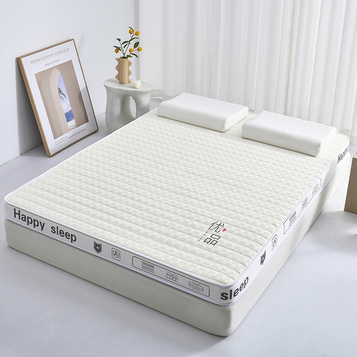 91家纺网 家纺一手货源 找家纺 顺发床垫 2025新款华夫格天然乳胶床垫 米白 记忆海绵床垫