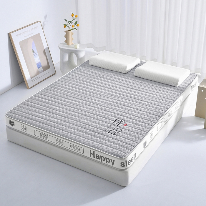 91家纺网 家纺一手货源 找家纺 顺发床垫 2025新款华夫格天然乳胶床垫记忆海绵床垫  灰色