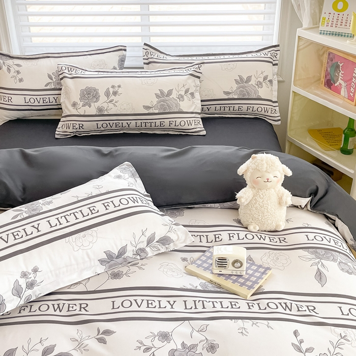 91家纺网 家纺一手货源 找家纺 楠沐家纺 （套件）2025新款亲肤芦荟棉美棉磨毛印花四件套(第二批) 山茶花