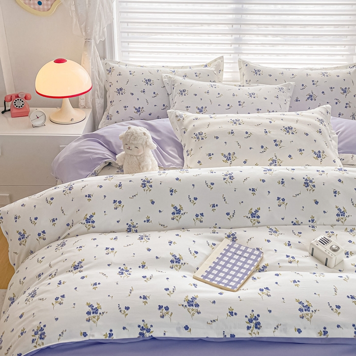 91家纺网 家纺一手货源 找家纺 楠沐家纺 2025年新款亲肤水洗棉芦荟棉磨毛单被套（第二批） 紫色浪漫