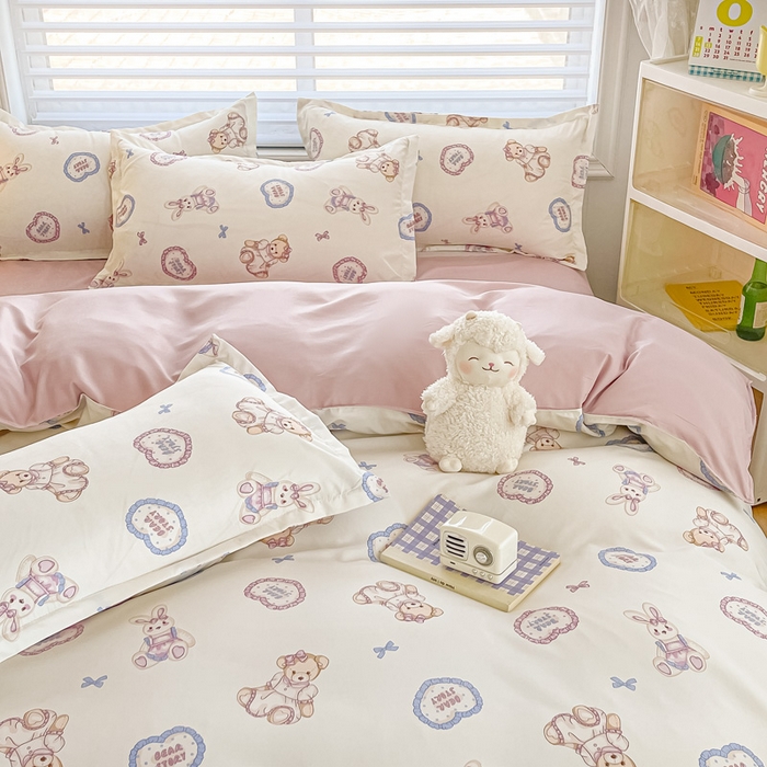 91家纺网 家纺一手货源 找家纺 楠沐家纺 2025年新款亲肤水洗棉芦荟棉磨毛单被套（第二批） 心动兔