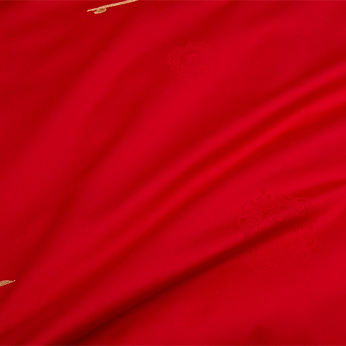 91家纺网 家纺一手货源 找家纺 美娘阁 2025新款长绒棉贡缎提花款新中式古典韵味精美刺绣婚庆四件套多件套 花香四溢（金）