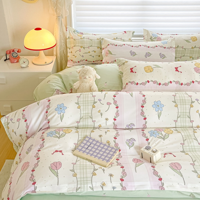 91家纺网 家纺一手货源 找家纺 楠沐家纺 （套件）2025新款亲肤芦荟棉美棉磨毛印花四件套(第二批) 秘境花园