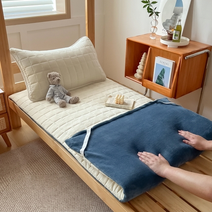 萌飞 2024新款可拆洗棉花床垫双面可用 奶油黄