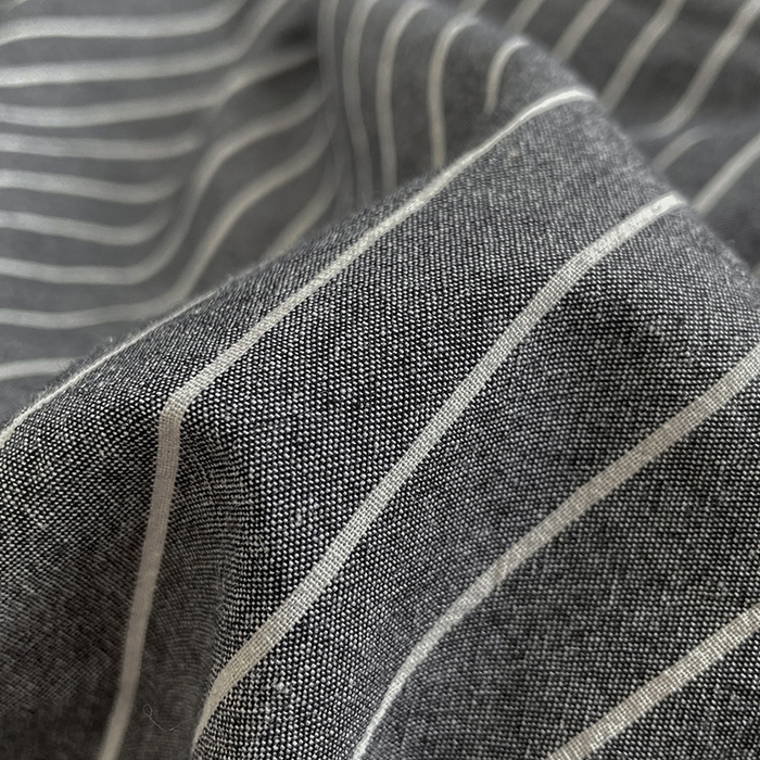 91家纺网 家纺一手货源 找家纺 2024新款A类全棉纯棉纯色双拼色织水洗棉四件套 灰细条