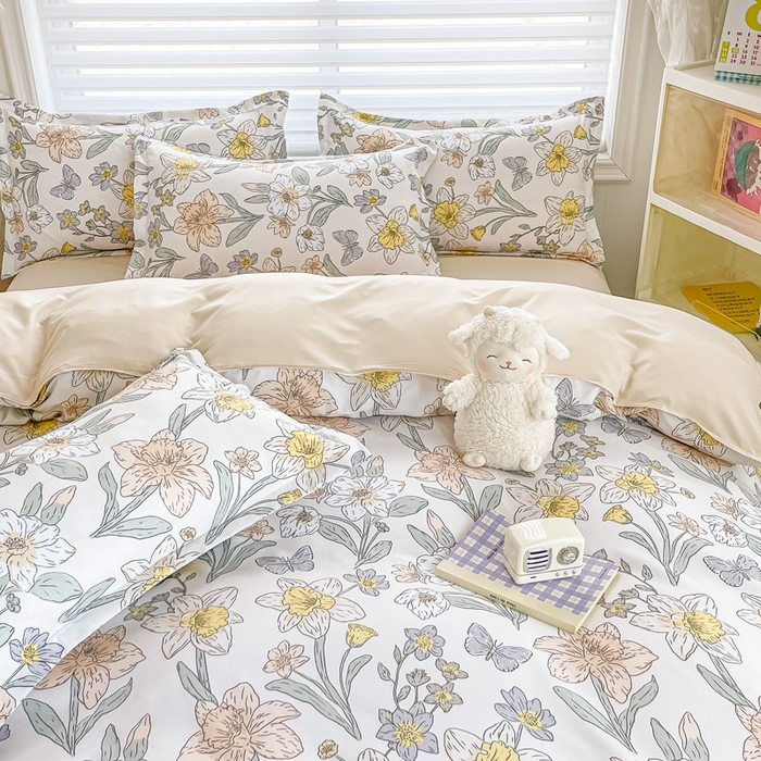 91家纺网 家纺一手货源 找家纺 楠沐家纺 2025年新款亲肤水洗棉芦荟棉磨毛单被套（第二批） 花开盛宴