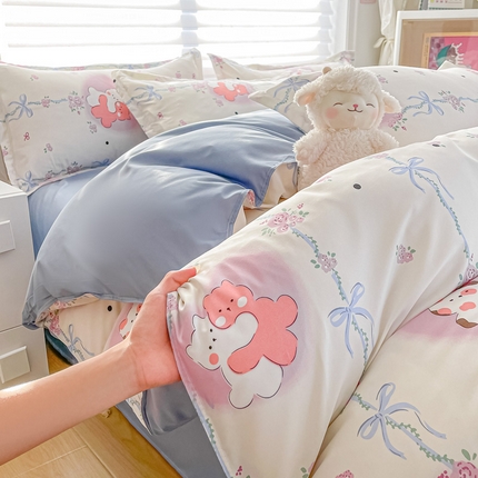 楠沐家纺 （套件）2025新款亲肤芦荟棉美棉磨毛印花四件套(第二批) 流行音乐