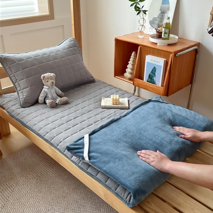 萌飞 2024新款可拆洗棉花床垫双面可用 绅士灰