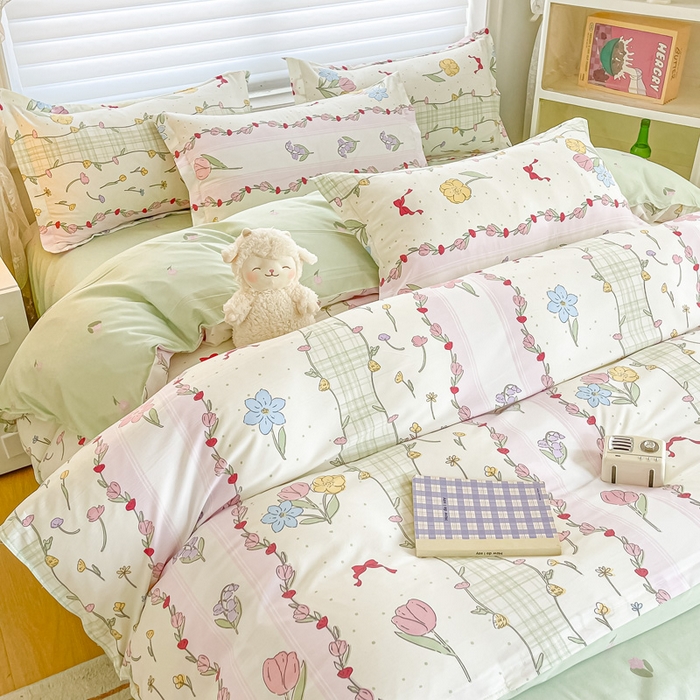 91家纺网 家纺一手货源 找家纺 楠沐家纺 （套件）2025新款亲肤芦荟棉美棉磨毛印花四件套(第二批) 秘境花园