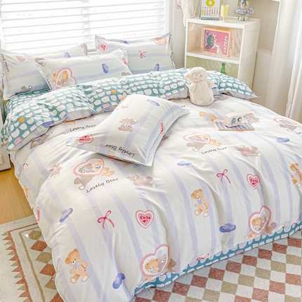 91家纺网 家纺一手货源 找家纺 （总）楠沐家纺 2025年新款亲肤水洗棉芦荟棉磨毛单被套（第二批）